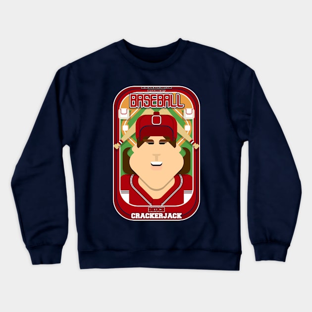 Baseball Red Blue White - Deuce Crackerjack - June version Crewneck Sweatshirt by Boxedspapercrafts